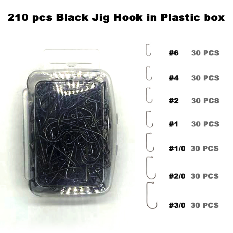 Fishing Hook Jig - 210 шт., рыболовные крючки с круглой