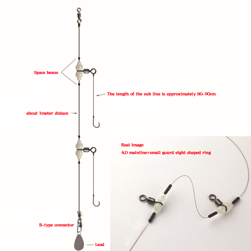 MNFT 100 шт. светящиеся 3-стор – обзор и цена Fishing Hook Size